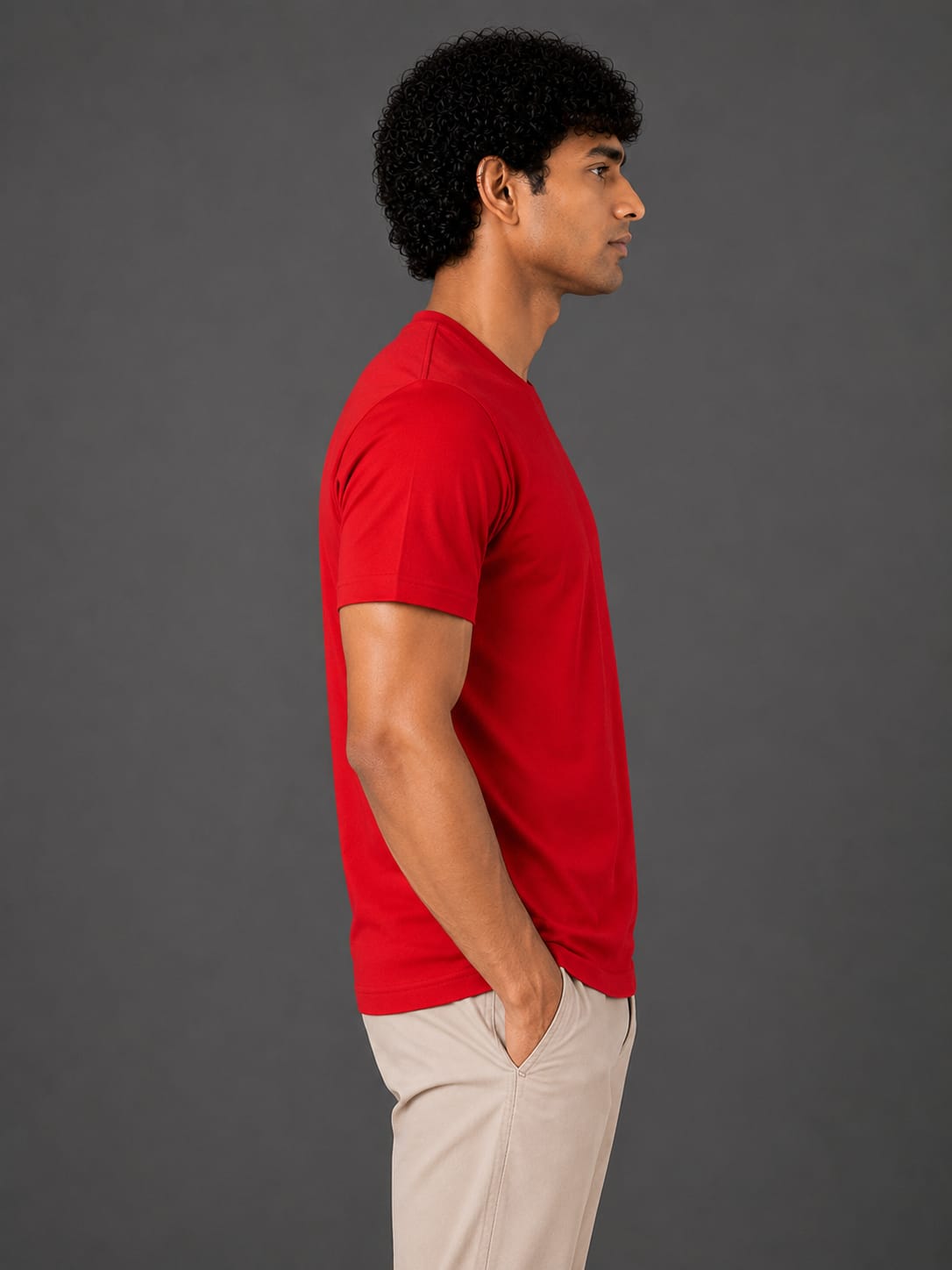PARIDON Essential Premium Regular Fit Crew Neck T-Shirt – Classic Red