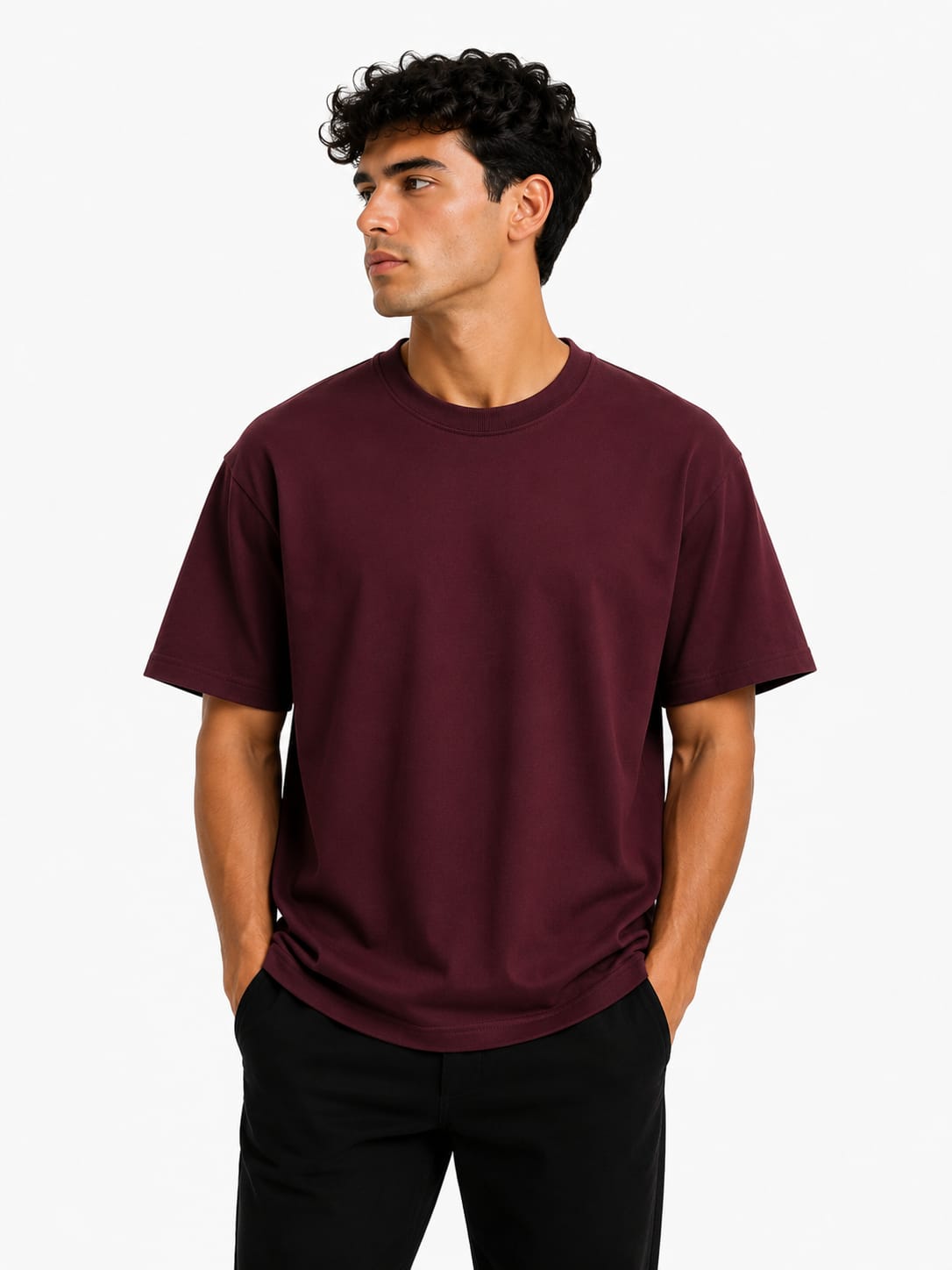 PARIDON Essential Premium Crew Neck T-Shirt – Deep Burgundy