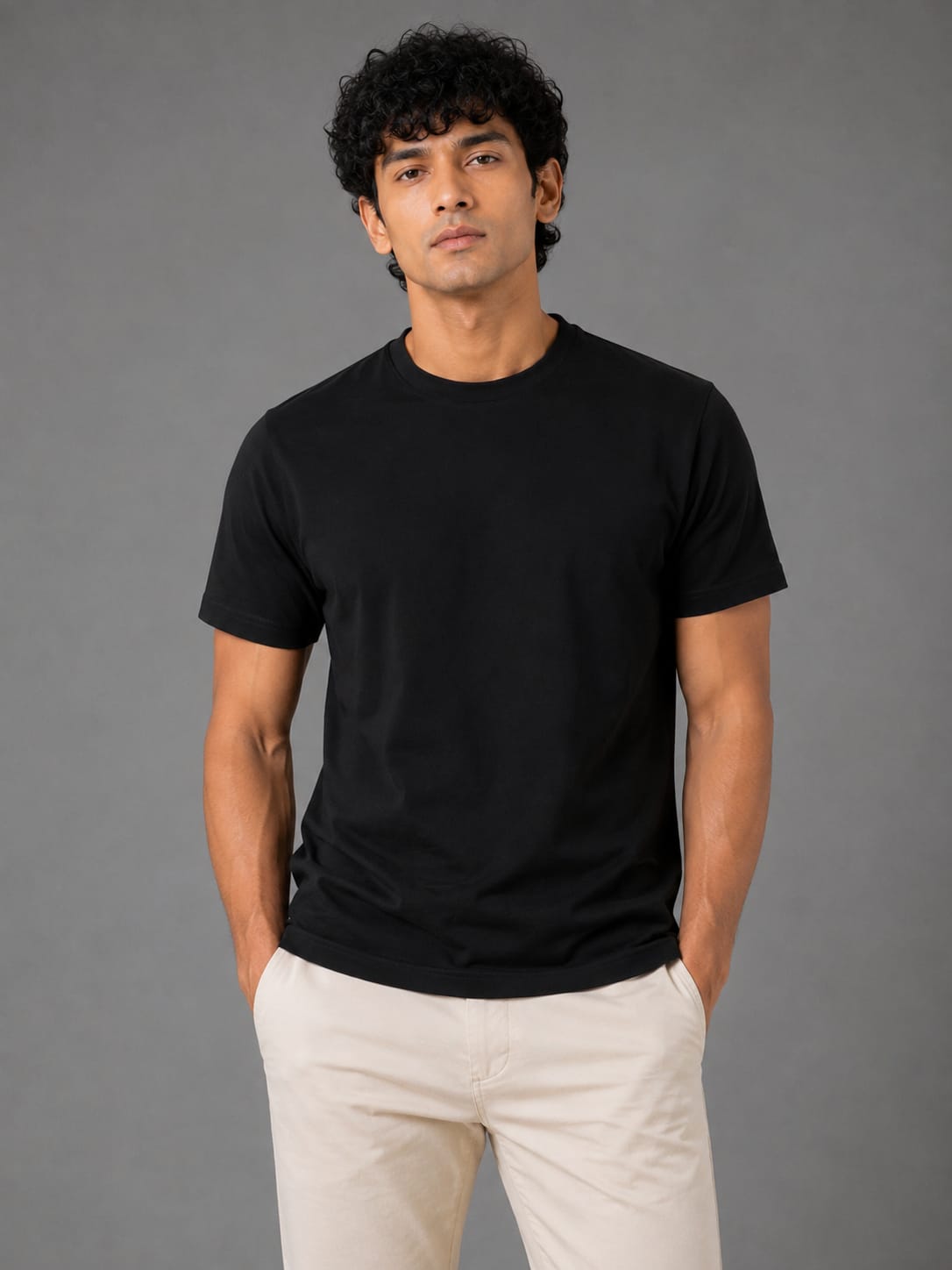 PARIDON Essential Premium Regular Fit Crew Neck T-Shirt – Classic Black