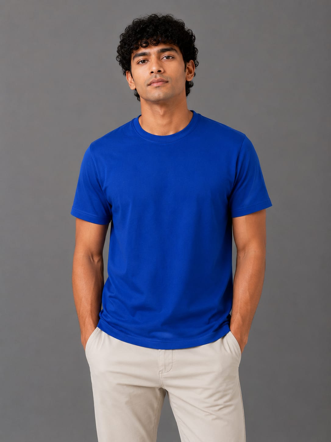 PARIDON Essential Premium Regular Fit Crew Neck T-Shirt – Royal Blue