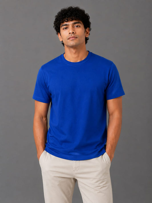PARIDON Essential Premium Regular Fit Crew Neck T-Shirt – Royal Blue