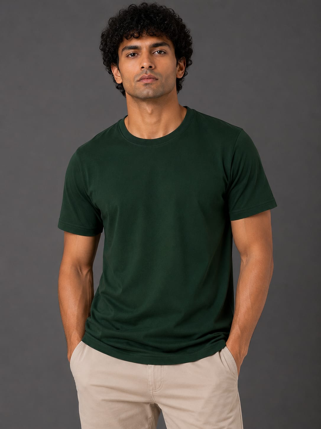 PARIDON Essential Premium Regular Fit Crew Neck T-Shirt – Deep Forest Green