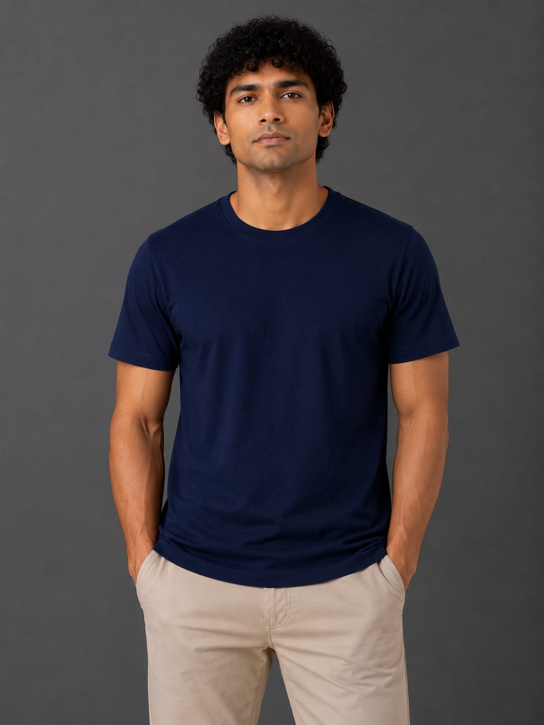 PARIDON Essential Premium Regular Fit Crew Neck T-Shirt – Deep Navy