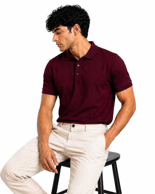 PARIDON Premium Cotton Polo T-Shirt – Maroon