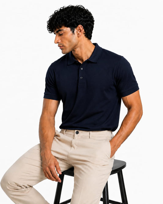 PARIDON Premium Cotton Polo T-Shirt – Navy Blue