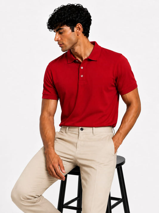 PARIDON Premium Cotton Polo T-Shirt – Red