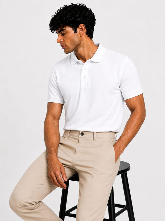 PARIDON Premium Cotton Polo T-Shirt – White