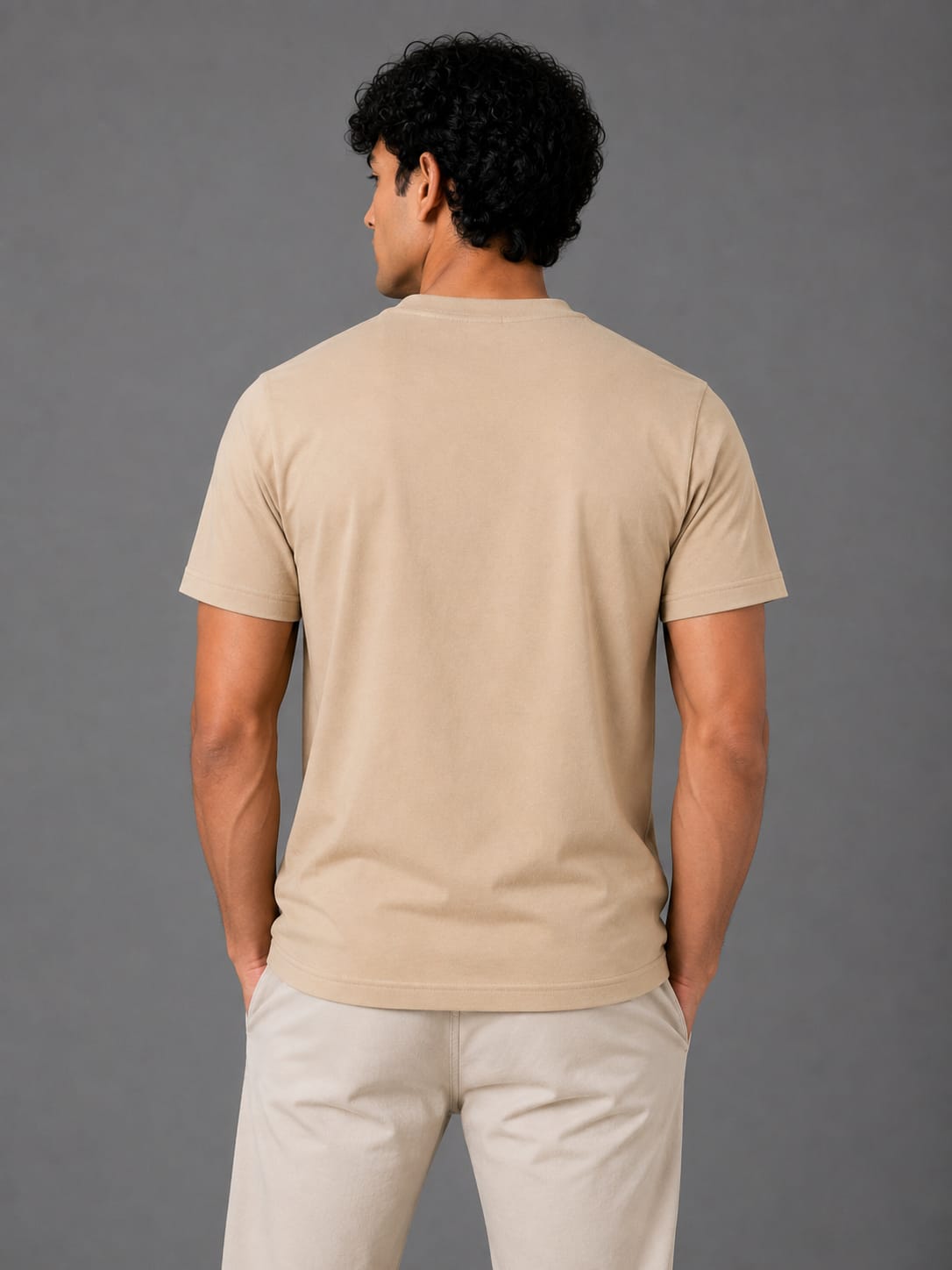 PARIDON Essential Premium Regular Fit Crew Neck T-Shirt – Sand Beige