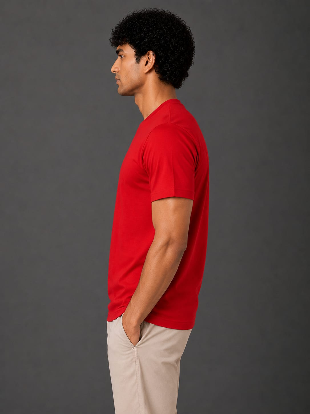 PARIDON Essential Premium Regular Fit Crew Neck T-Shirt – Classic Red