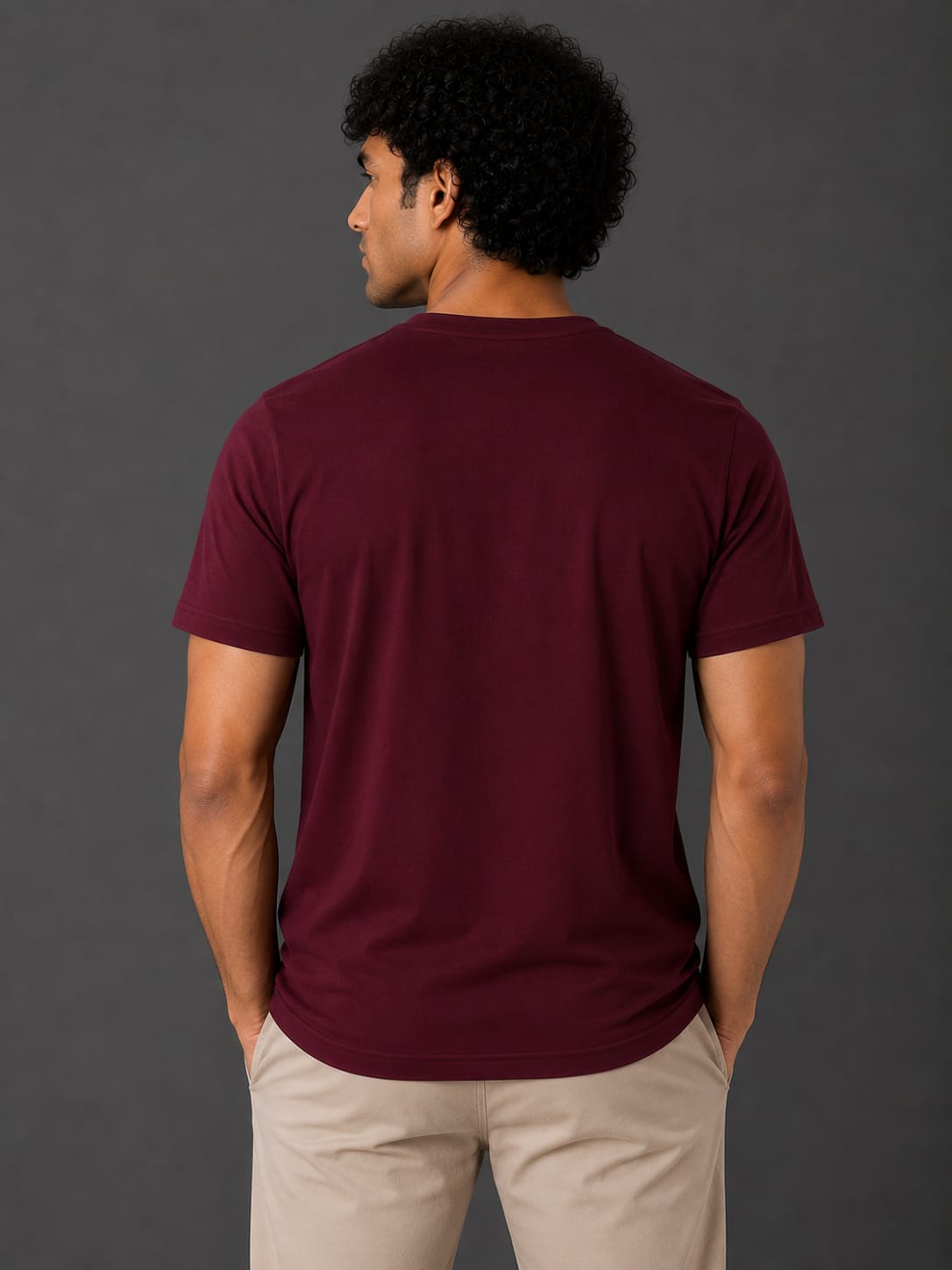 PARIDON Essential Premium Regular Fit Crew Neck T-Shirt – Deep Burgundy